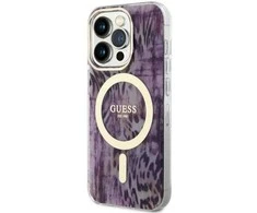 Dėklas GUESS GUHMP14LHLEOPWP IPHONE 14 PRO 6.1 "Rožinis/Rožinis HARDCASE LEOPARD MAGSAFE