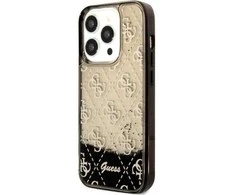 Guess GUHCP14LLC4PSGK Apple iPhone 14 Pro 6.1″ juodos spalvos kietas dėklas Liquid Glitter 4G Transculent