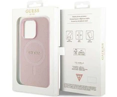 Apple iPhone 14 Pro Guess dėklas Saffiano MagSafe (GUHMP14LPSAHMCP) rožinės spalvos