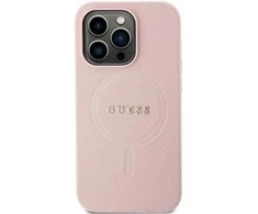 Apple iPhone 14 Pro Guess dėklas Saffiano MagSafe (GUHMP14LPSAHMCP) rožinės spalvos