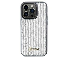 Apple iPhone 14 Pro Guess dėklas Sequin Script Metal (GUHCP14LPSFDGSS) sidabrinės spalvos