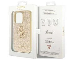 Guess GUHCP14LHG4SGD Apple iPhone 14 Pro 6.1″ auksinis kietas dėklas Glitter Script Big 4G