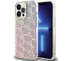 Hello Kitty HKHCP14LHCHPEP Apple iPhone 14 Pro 6.1″ rožinės spalvos kietas dėklas IML Gradient Electrop Crowded Kitty Head
