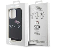 Hello Kitty HKHCP14LHKHLK Apple iPhone 14 Pro 6.1″ juodos spalvos kietas dėklas IML Kitty Face