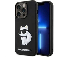Karl Lagerfeld KLHCP14L3DRKHNK Apple iPhone 14 Pro 6.1″ juodos spalvos kietas dėklas Rubber Choupette 3D