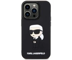 Apple iPhone 14 Pro Karl Lagerfeld dėklas Rubber Ikonik 3D (KLHCP14L3DRKINK) juodos spalvos