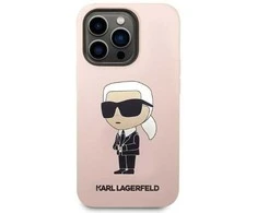 Karl Lagerfeld KLHMP14LSNIKBCP Apple iPhone 14 Pro 6,1″ kietas dėklas rožinės spalvos Silicone Ikonik Magsafe