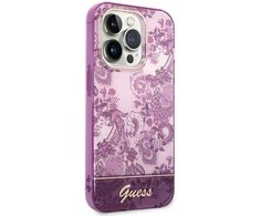 Dėklas GUESS GUHCP14XHGPLHF IPHONE 14 PRO MAX 6,7 colių FUCHSJA / FUSCHIA PORCELAN KOLEKCIJA
