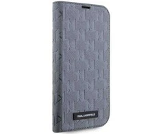 Apple iPhone 14 Pro Max Karl Lagerfeld Bookdėklas Saffiano Monogram (KLBKP14XSAKLHPG) sidabrinės spalvos