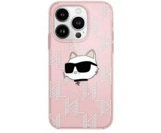 Karl Lagerfeld KLHCP14XHKLPCHP Apple iPhone 14 Pro Max 6.7″ rožinės spalvos kietas dėklas IML Choupette Head & Monog