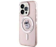 Apple iPhone 14 Pro Max Karl Lagerfeld dėklas IML Choupette MagSafe (KLHMP14XHFCCNOP) rožinės spalvos