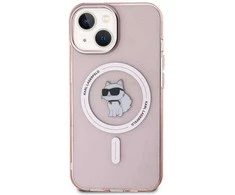 Karl Lagerfeld KLHMP15SHFCCNOP Apple iPhone 15/ 14 / 13 6.1″ rožinės spalvos kietas dėklas IML Choupette MagSafe