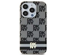 Apple iPhone 15 Plus / 14 Plus DKNY dėklas IML Checkered Mono Pattern &amp; Printed Stripes MagSafe (DKHMP15MHCPTSK) juodos spalvos