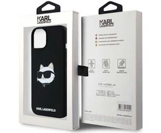 Karl Lagerfeld KLHMP15MSCHPPLK Apple iPhone 15 Plus / 14 Plus 6.7″ juodos spalvos kietas dėklas Silicone Choupette