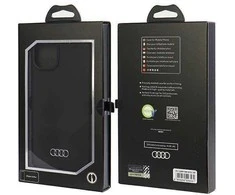 Audi Silicone Dėklas Apple iPhone 15 Plus / 14 Plus 6.7″ juodos spalvos kietas dėklas AU-LSRIP15M-Q3/D1-BK