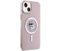 Karl Lagerfeld KLHMP15MHFCCNOP Apple iPhone 15 Plus / 14 Plus 6.7″ rožinės spalvos kietas dėklas IML Choupette MagSa