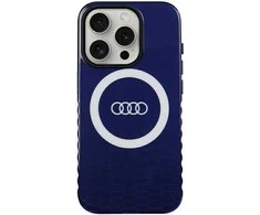 Audi IML Big Logo MagSafe Dėklas Apple iPhone 15 Pro 6.1″ mėlynos spalvos hardcase AU-IMLMIP15P-Q5/D2-BE