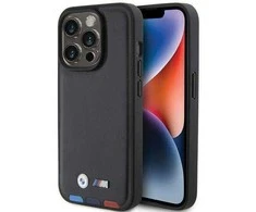 Apple iPhone 15 Pro BMW odinis dėklas Stamp Tricolor (BMHCP15L22PTDK) juodos spalvos