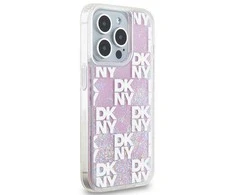 Apple iPhone 15 Pro DKNY dėklas Liquid Glitter Multilogo (DKHCP15LLCPEPP) rožinės spalvos