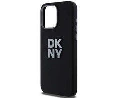 DKNY DKHCP15LSMCBSK Apple iPhone 15 Pro 6.1″ juodos spalvos kietas dėklas Liquid Silicone Metal Logo