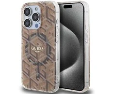 Dėklas GUESS GUHMP15LHGCUSTGW IPHONE 15 PRO 6.1 "RUDAS / RUDAS KIETAS DĖLIS IML GCUBE MAGSAFE