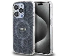 Dėklas GUESS GUHMP15LHGCUSTGK IPHONE 15 PRO 6.1 "Juodas/Juodas HARDCASE IML GCUBE MAGSAFE