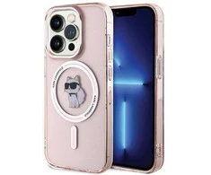Apple iPhone 15 Pro Karl Lagerfeld dėklas IML Choupette MagSafe (KLHMP15LHFCCNOP) rožinės spalvos
