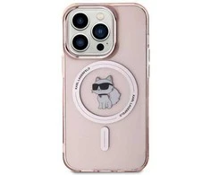 Apple iPhone 15 Pro Karl Lagerfeld dėklas IML Choupette MagSafe (KLHMP15LHFCCNOP) rožinės spalvos