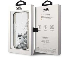Dėklas Karl Lagerfeld KLHCP15LLKCNSK IPHONE 15 PRO 6.1 "TRANSPARENT HARDCASE LIQUID GLITTER CHUPETTE