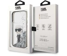 Karl Lagerfeld KLHCP15LLKKNSK Apple iPhone 15 Pro 6.1″ skaidrus kietas dėklas Liquid Glitter Ikonik