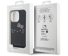Apple iPhone 15 Pro Max Hello Kitty dėklas IML Kitty Face (HKHCP15XHKHLK) juodos spalvos