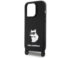Karl Lagerfeld KLHCP15XSCBSCNK Apple iPhone 15 Pro Max 6.7″ kietas dėklas juodos spalvos Crossbody Silicone Choupe