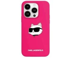 Karl Lagerfeld KLHMP15XSCHPPLF Apple iPhone 15 Pro Max 6.7″ fuschia kietas dėklas Silicone Choupette Head