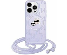Karl Lagerfeld KLHMP15XHCKCKLCU Apple iPhone 15 Pro Max 6.7″ violetinės spalvos kietas dėklas IML Crossbody Monogr
