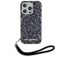 Apple iPhone 15 Pro Max Karl Lagerfeld IML Zebra Pattern &amp; Cord (KLHCP15XHZBPKCCU) dėklas telefonui violetinės spalvos
