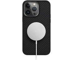 UNIQ dėklas Keva Apple iPhone 15 Pro Max 6.7″ Magclick Charging carbon juodos spalvos