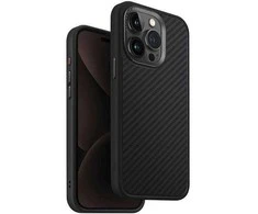 UNIQ dėklas Keva Apple iPhone 15 Pro Max 6.7″ Magclick Charging carbon juodos spalvos