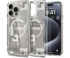 Spigen Ultra Hybrid Zero One (MagFit) dėklas skirtas Apple iPhone 15 Pro, spalva - Zero One Natural Titanium