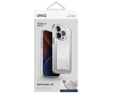 UNIQ dėklas Air Fender ID Apple iPhone 15 Pro 6.1" nude skaidrus Cardslot