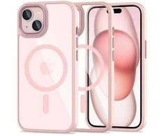 Apple iPhone 15 Tech-Protect Magmat MagSafe dėklas telefonui skaidrusne dėklas telefonui rožinės spalvos