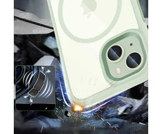 Apple iPhone 15 Tech-Protect Magmat MagSafe transparent telefono dėklas žalios spalvos