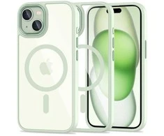 Apple iPhone 15 Tech-Protect Magmat MagSafe transparent telefono dėklas žalios spalvos