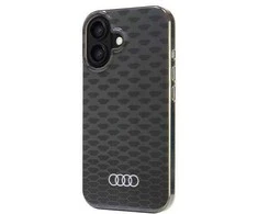 Audi IML Stitching Pattern MagSafe Apple iPhone 16 6.1″ juodos spalvos kietas dėklas AU-IMLMIP16-Q5/D3-BK