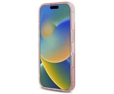 Apple iPhone 16 Guess IML Glitter Circle MagSafe (GUHMP16SHFGEREP) dėklas telefonui rožinės spalvos