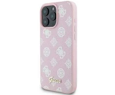 Apple iPhone 16 Pro Guess Peony Script Logo MagSafe (GUHMP16LPGPYSP) dėklas telefonui rožinės spalvos