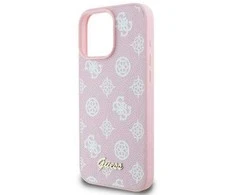 Guess GUHMP16LPGPYSP Apple iPhone 16 Pro 6.3″ rožinės spalvos kietas dėklas Peony Script Logo MagSafe