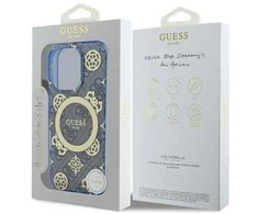Apple iPhone 16 Pro Max Guess IML Peony On 4G Background MagSafe (GUHMP16XH4PYEEB) dėklas telefonui mėlynos spalvos
