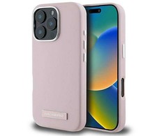 Apple iPhone 16 Pro Max Karl Lagerfeld FW Metal Plate MagSafe (KLHMP16XPGMSRPP) dėklas telefonui rožinės spalvos