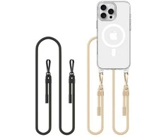 Apple iPhone 16 Pro Max Tech-Protect Flexair Chain MagSafe dėklas telefonui juodos spalvos & Taupe dėklas telefonui skaidrus