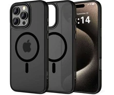 Apple iPhone 16 Pro Max Tech-Protect Magmat MagSafe Matte dėklas telefonui juodos spalvos